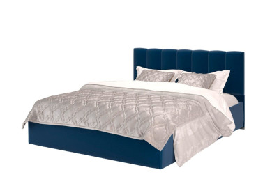 Кровать Элен 1400*2000 мм, велюр NEO 27, синий