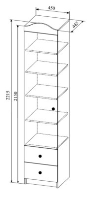 Шкаф-пенал с ящиками KI-KI ШД450.1