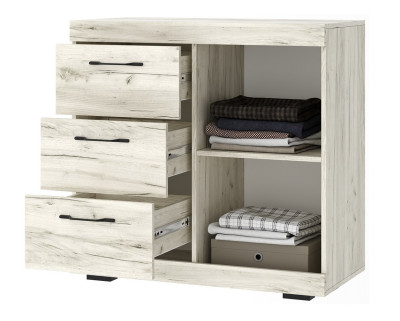 Комод КС-900 1Д СОНАТА 1дверный 3ящика Дуб крафт белый/Антрацит