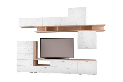 Гостиная Скайлайн, набор ДГ- 5, дуб сонома светлый/белый