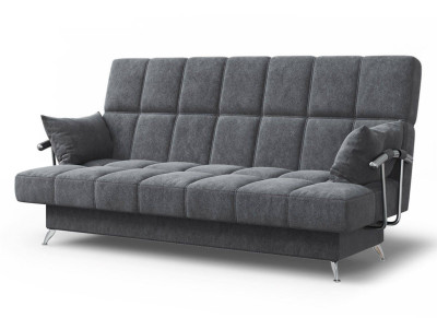 Диван графит Финка-2 ДК с подлокотниками и подушками велюр