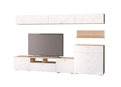 Гостиная Скайлайн, набор ДБ- 8, дуб сонома светлый/белый