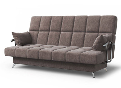 Диван коричневый Финка-2 ДК с подлокотниками и подушками велюр