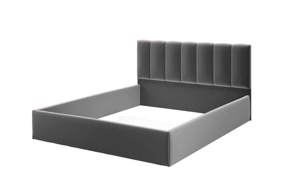 Кровать Элен 1400*2000 мм, велюр Rock 12, серо-фиолетовый