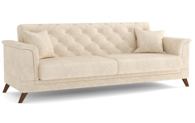 Диван бежевый Амарант велюр тенерифе крем