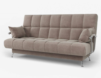 Диван светло коричневый Финка-2 ДК с подлокотниками и подушками велюр