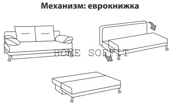 Диван прямой ягодный ЕК Комфорт