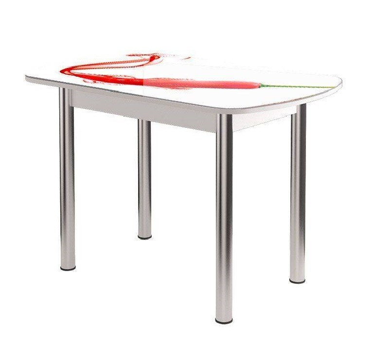 Стол Бостон-2 ф/п Чили, 1100*700 мм, белый/хром брифинг