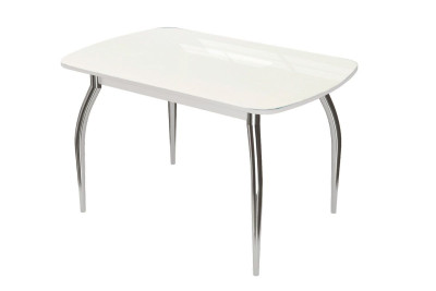 Стол Бостон-2 Белый глянец/белый/хром триумф