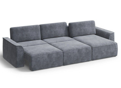 Угловой диван графит Поло плюс макси с подлокотниками велюр Бренди лайт 28