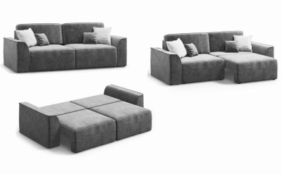 Диван-кровать Поло плюс букле Барни серый