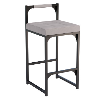 Стул барный пыльная роза Кантри велюр киото сильвер