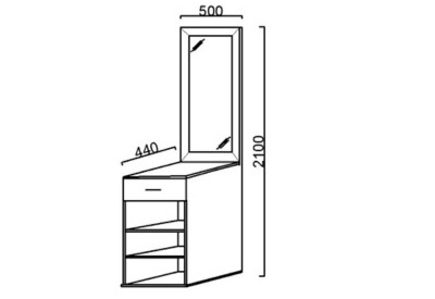 Тумба с зеркалом ПР-5 &quot;Александра&quot; с накладкой МДФ