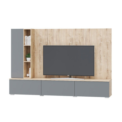 Гостиная Сканди, набор СС-3, дуб бунрати/смоки софт