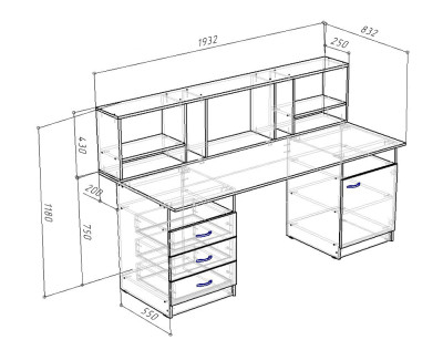 Стол письменный с надстройкой ЮТА
