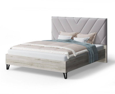 Кровать Аделия с мягким изголовьем, 1800*2000 мм, серо-бежевый