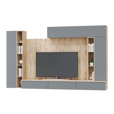 Гостиная Сканди, набор СС-4, дуб бунрати/смоки софт