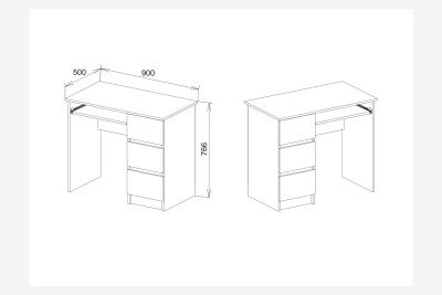 Стол письменный белый МС-6 Мори правый