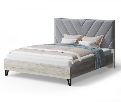 Кровать Аделия с мягким изголовьем, 1800*2000 мм, серый