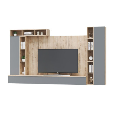 Гостиная Сканди, набор СС-5, дуб бунрати/смоки софт