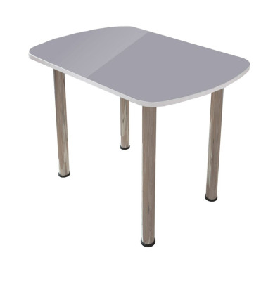 Стол овальный Бостон антрацит глянец, 900*600 мм, хром брифинг