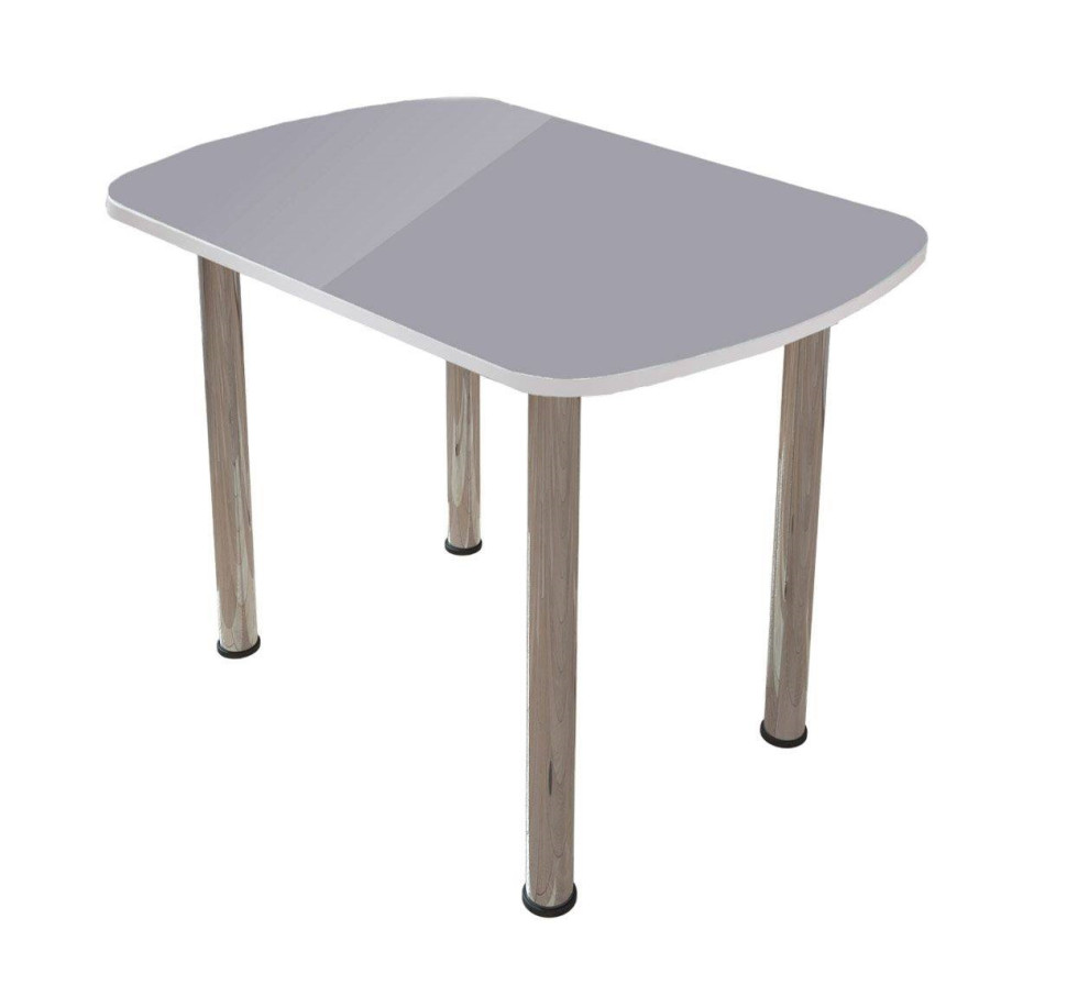 Стол овальный Бостон антрацит глянец, 900*600 мм, хром брифинг