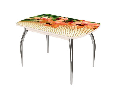 Стол Бостон-2 ф/п Бамбук, 1100*700 мм, дуб атланта/хром триумф