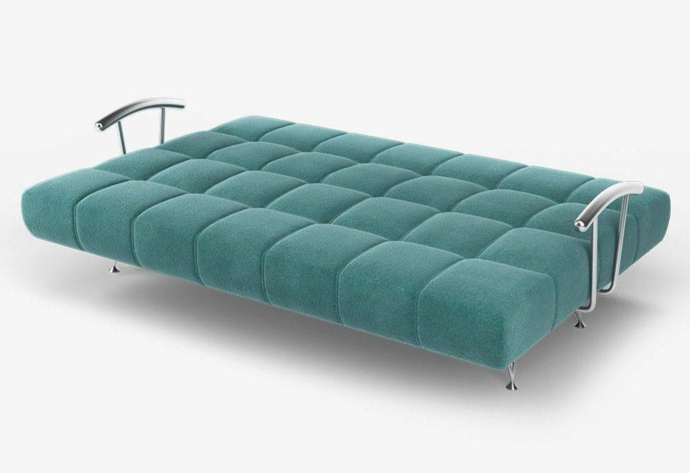 Диван бирюзовый Финка-2 ДК с подлокотниками и подушками велюр