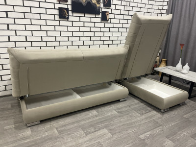 Диван угловой Сноуден с оттоманкой Veluta LUX 17