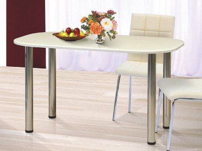 Стол обеденный овальный на металлических опорах 1,3 х 0,7 м