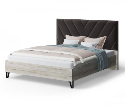 Кровать Аделия с мягким изголовьем, 1800*2000 мм, кофе