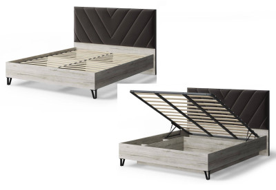 Кровать Аделия с мягким изголовьем, 1800*2000 мм, кофе