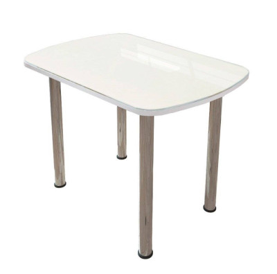 Стол овальный Бостон Белый глянец, 900*600 мм, хром брифинг