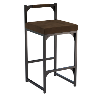 Стул барный коричневый Кантри велюр киото шоколад