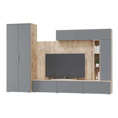 Гостиная Сканди, набор СС-7, дуб бунрати/смоки софт