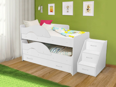 Кровать Матрешка белый + белый