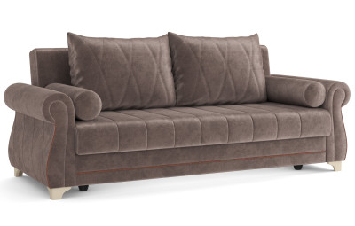 Диван коричневый Порто велюр тенерифе стоун-шоколад