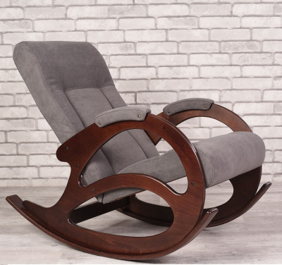 Кресло-качалка К 5/RS15 темно серый велюр