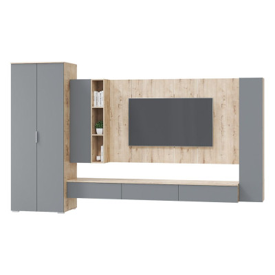 Гостиная Сканди, набор СС-8, дуб бунрати/смоки софт