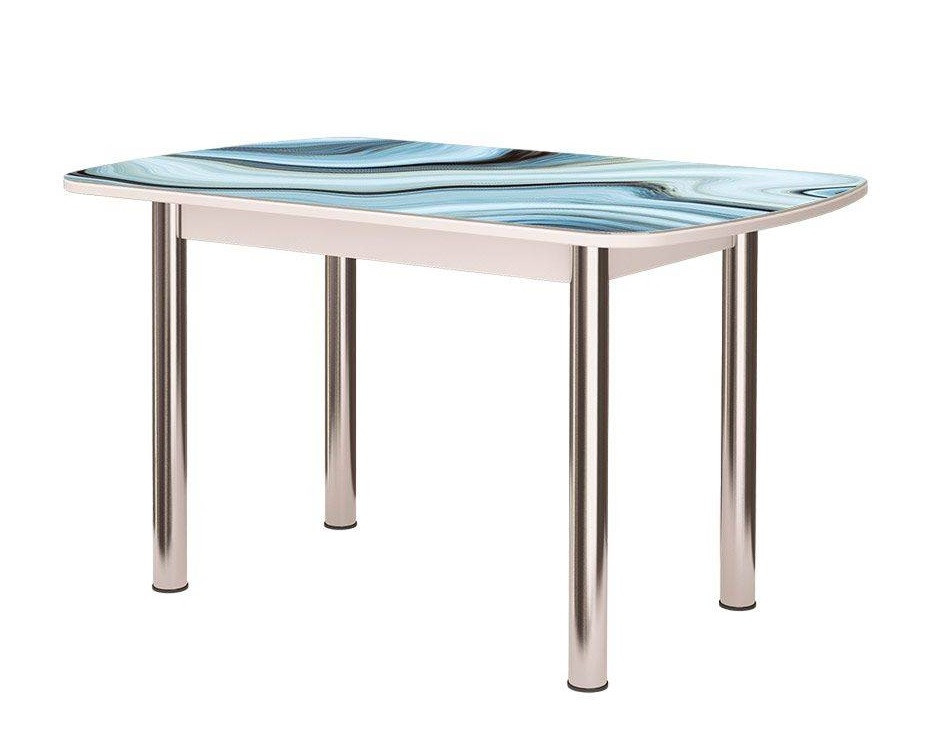 Стол Бостон, ф/п Агат, 900*600 мм, белый/опоры брифинг