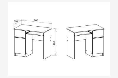 Стол письменный МС-1 белый Мори левый