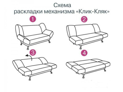 Диван прямой фуксия Клик-Кляк