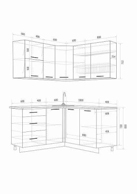Кухонный гарнитур угловой Флоренс ГРИН 1400*1600м МДФ белый гл/зеленый суперматовый ПФ №182 (б/с 800)