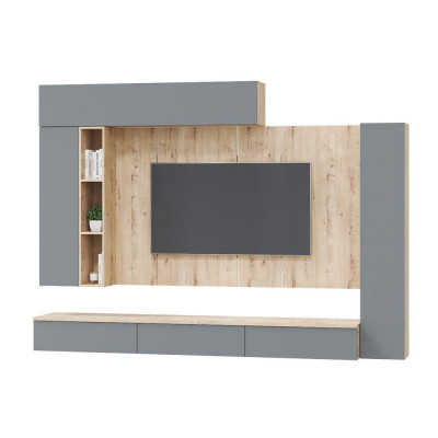 Гостиная Сканди, набор СС-9, дуб бунрати/смоки софт