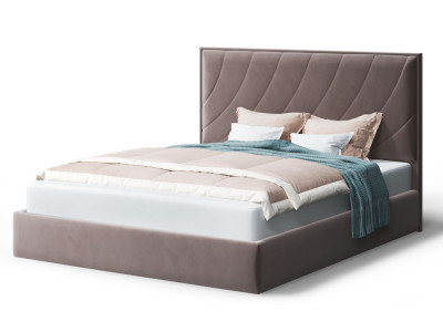 Кровать СОФИЯ 2000*1400мм (без опор), велюр Бренди лайт 05 (кофе), (б/основания, б/матраса)