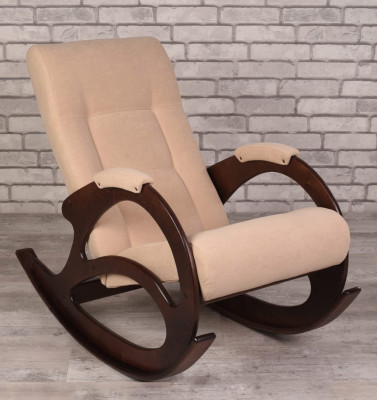 Кресло-качалка К 5/RS03 бежевый велюр