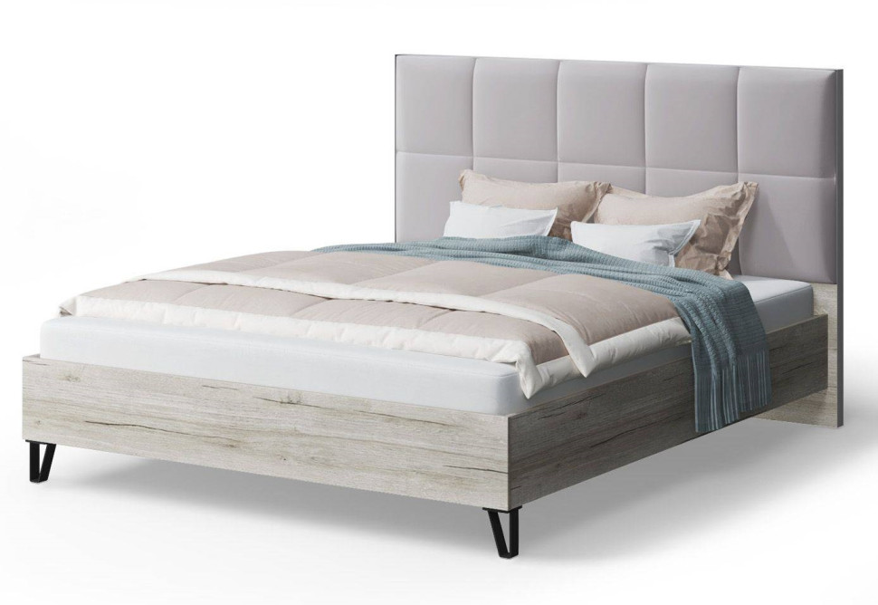 Кровать Вита с мягким изголовьем, 1200*2000 мм, серо-бежевый