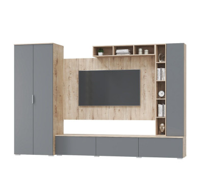 Гостиная Сканди, набор СС-10, дуб бунрати/смоки софт