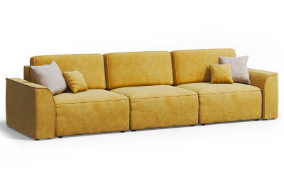Диван желтый Поло плюс макси велюр Бренди лайт 16/03