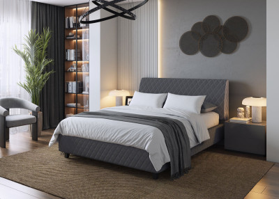 Кровать Хилтон, 2000*1400 мм, серый